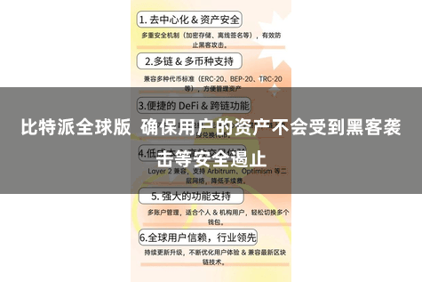 比特派全球版 确保用户的资产不会受到黑客袭击等安全遏止