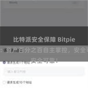 比特派安全保障 Bitpie钱包：资产百分之百自主掌控，安全可靠！