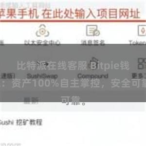 比特派在线客服 Bitpie钱包：资产100%自主掌控，安全可靠。