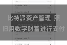 比特派资产管理  照旧用数字财富进行支付